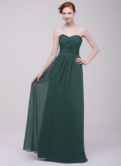 A-Line/Princess Sweetheart Floor-Length Chiffon Prom Dress With Ruffle (018016211)
