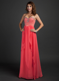 Empire Sweetheart Floor-Length Chiffon Prom Dress With Beading (018015340)
